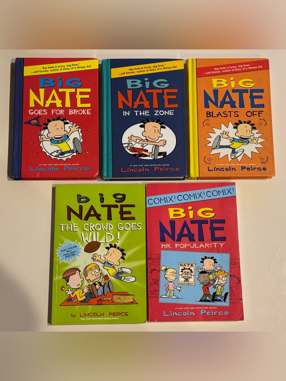 Lot of 5 Big Nate Books HC & PB - Good condition